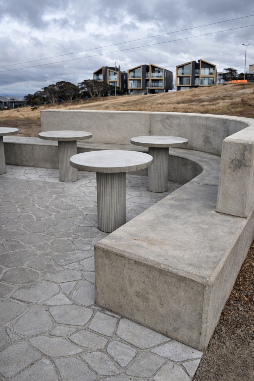 Concrete outdoor table round