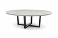 Concrete round table on black frame
