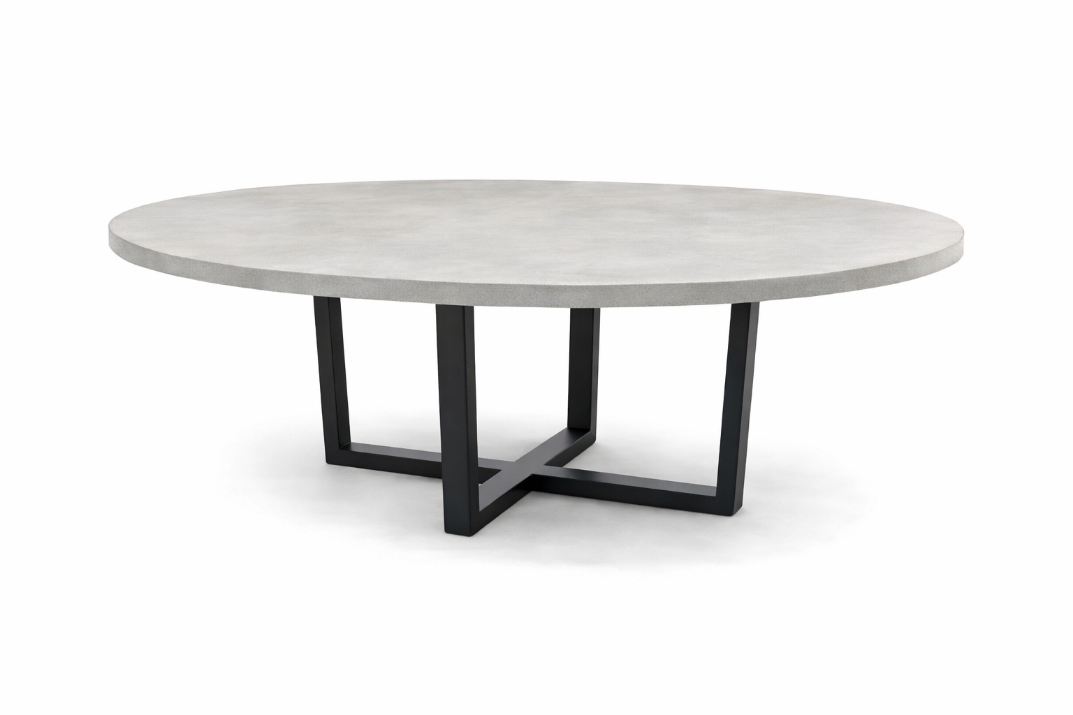 Concrete round table on black frame