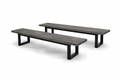 Concrete bench seat on steel frame