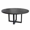Round dining table with black frame