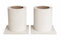 Concrete white rippled pillar