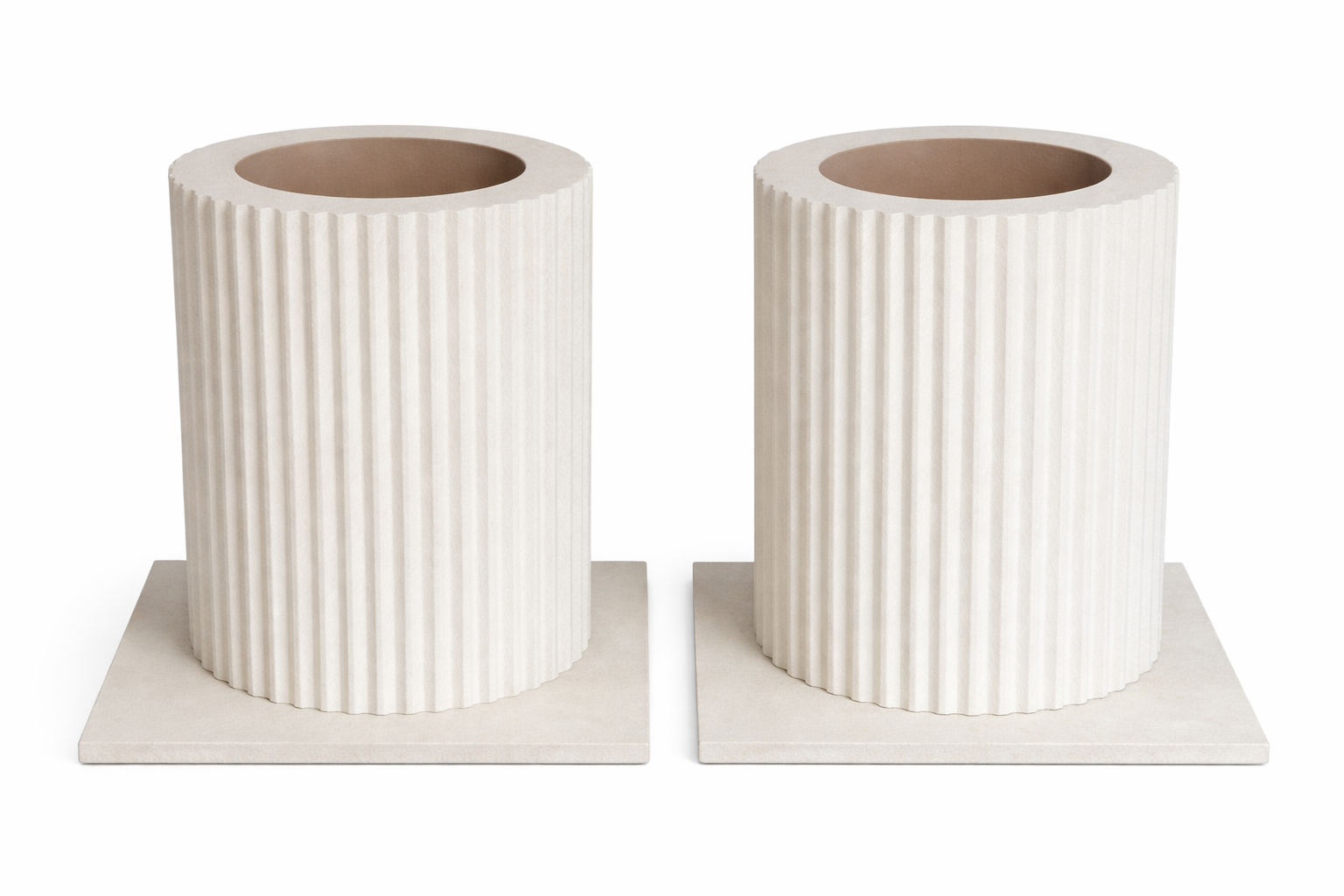 Concrete white rippled pillar