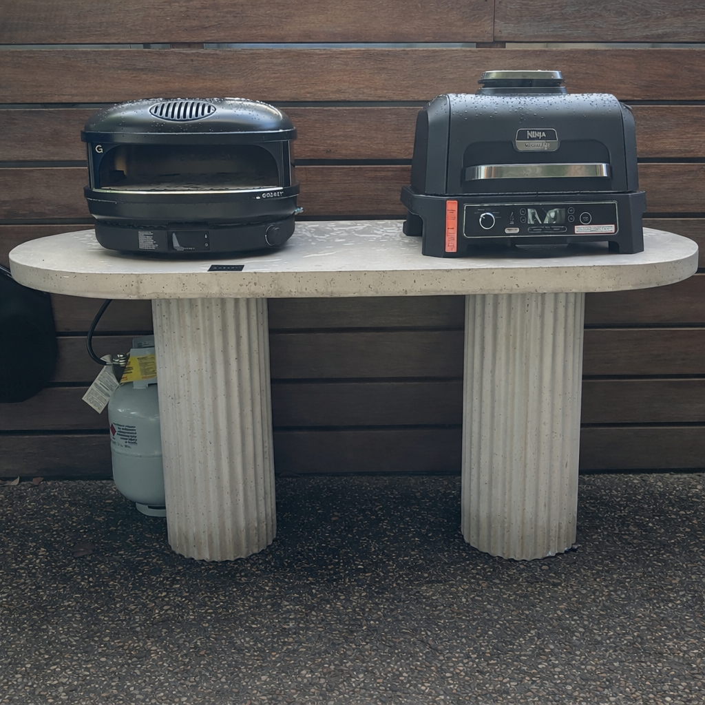 pizza oven base oval with Rippled Pillars